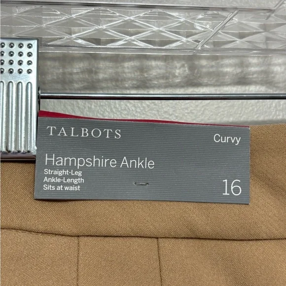 NWT Talbots Hampshire Ankle Pants Curvy Fit in Camel - Size 16 - Picture 3 of 7